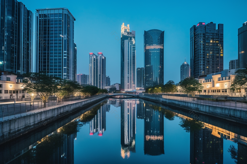 宁波水街房产地产都市夜景拍摄,高清,摄影图,摄影图片,图片大全,摄影图免费下载